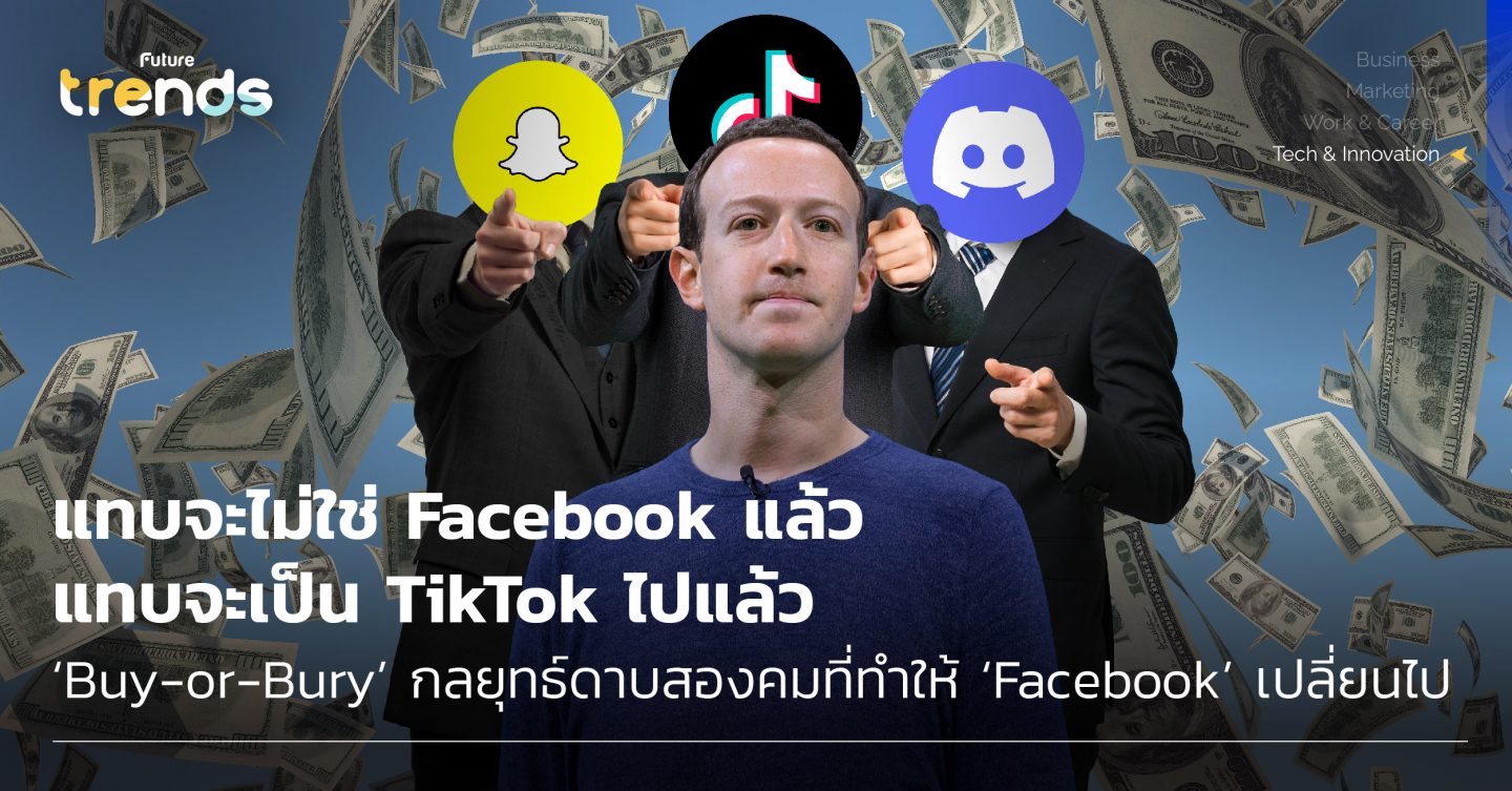 แทบจะไม่ใช่ Facebook แล้ว แทบจะเป็น TikTok ไปแล้ว ‘Buy-or-Bury’ กลยุทธ์ดาบสองคมที่ทำให้ ‘Facebook’ เปลี่ยนไป